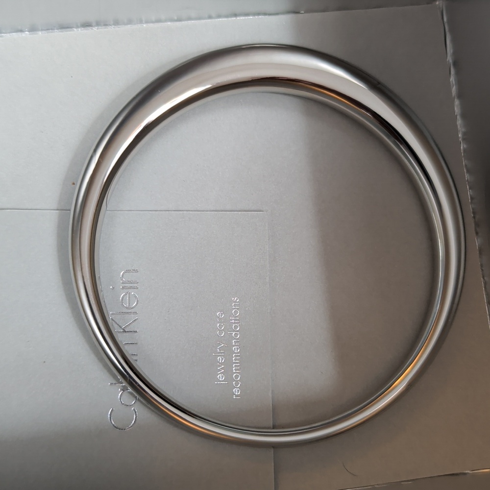 Calvin Klein Silver Logo Jewelry And Care Card